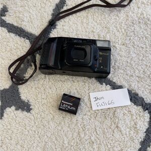 Fujifilm Black Film Camera with Red Accents